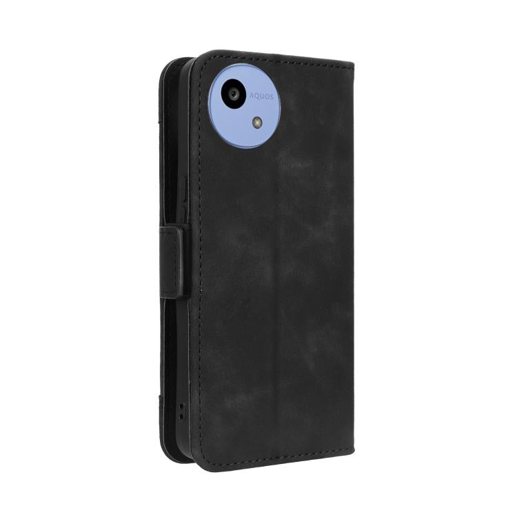 For Sharp Aquos wish5 Skin Feel Calf Texture Card Slots Leather Phone Case