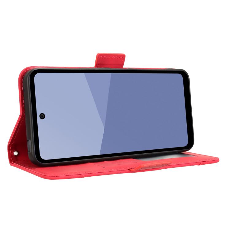 For Sharp Aquos wish5 Skin Feel Calf Texture Card Slots Leather Phone Case