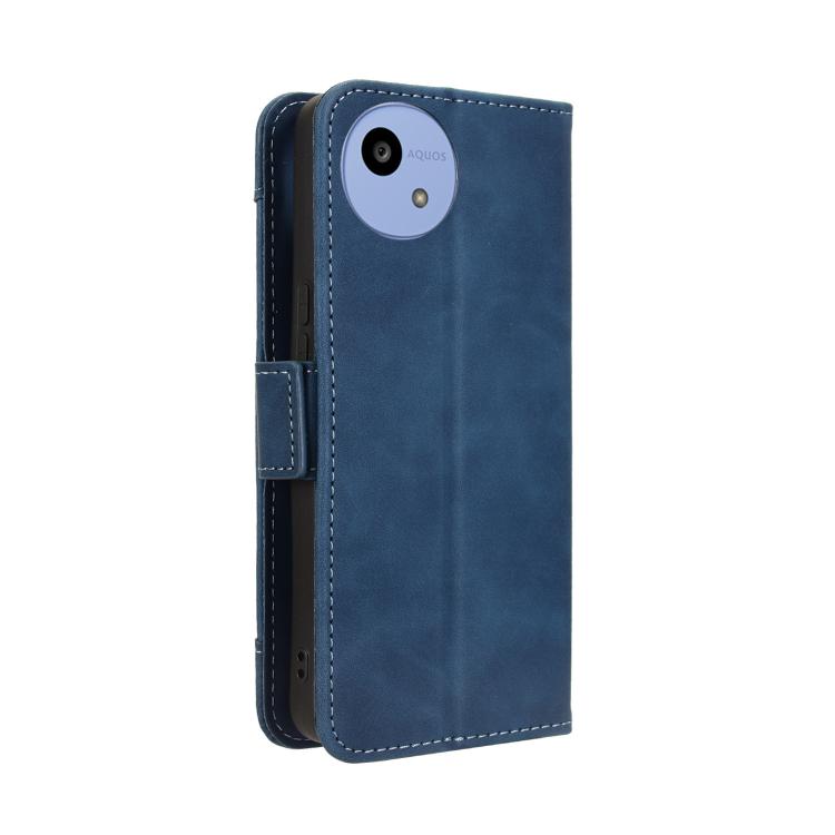 For Sharp Aquos wish5 Skin Feel Calf Texture Card Slots Leather Phone Case