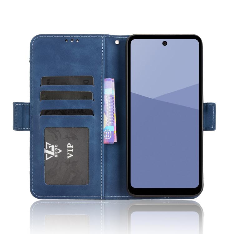 For Sharp Aquos wish5 Skin Feel Calf Texture Card Slots Leather Phone Case