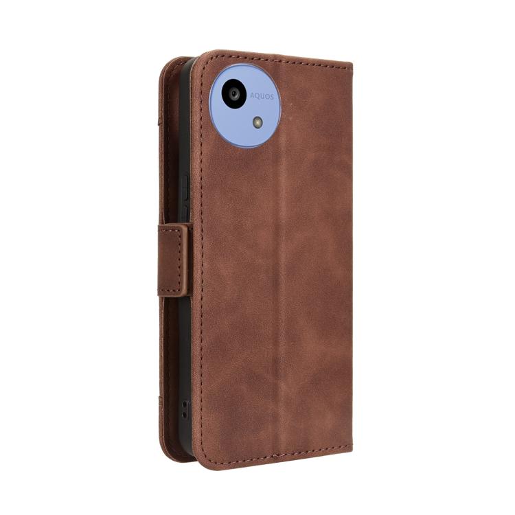 For Sharp Aquos wish5 Skin Feel Calf Texture Card Slots Leather Phone Case