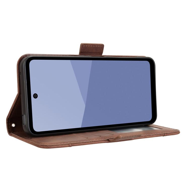 For Sharp Aquos wish5 Skin Feel Calf Texture Card Slots Leather Phone Case
