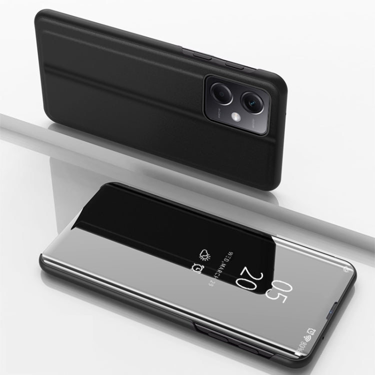 For Redmi Note 12 4G Global Plated Mirror Horizontal Flip Leather Phone Case with Holder
