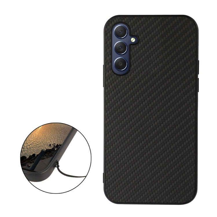 For Samsung Galaxy M54 5G Carbon Fiber Texture PU Phone Case