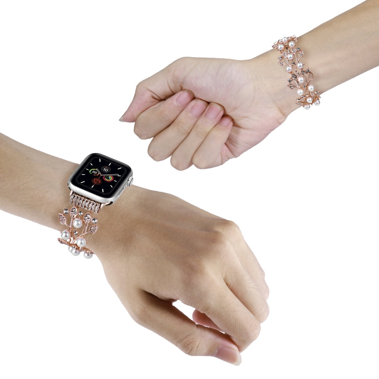 Four-leaf Bead Metal Watch Band For Apple Watch Series 10 46mm