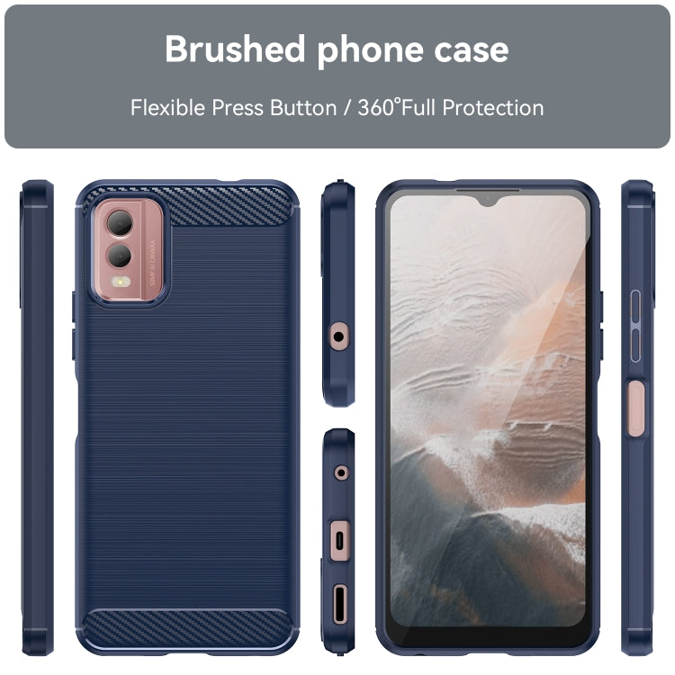 For Nokia C32 Brushed Texture Carbon Fiber TPU Phone Case