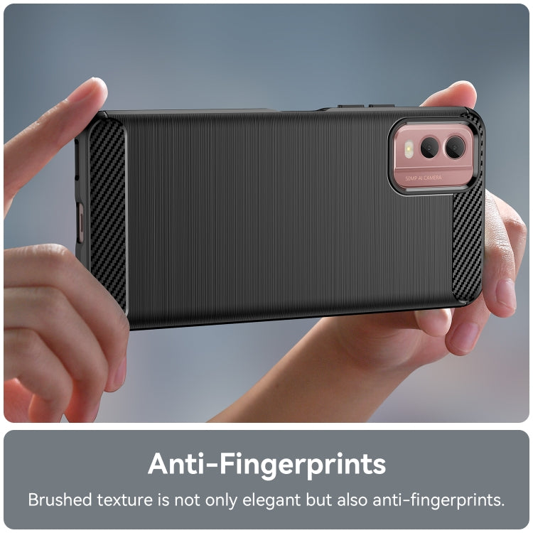 For Nokia C32 Brushed Texture Carbon Fiber TPU Phone Case