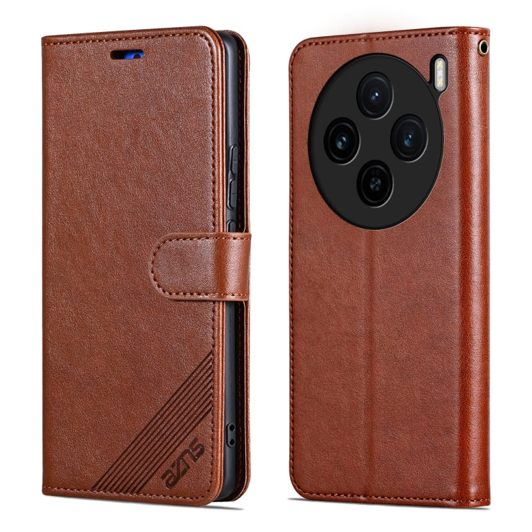 For vivo X100S AZNS Sheepskin Texture Flip Leather Phone Case