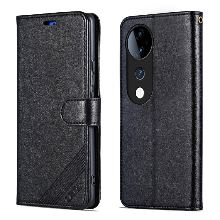 For vivo S19 AZNS Sheepskin Texture Flip Leather Phone Case