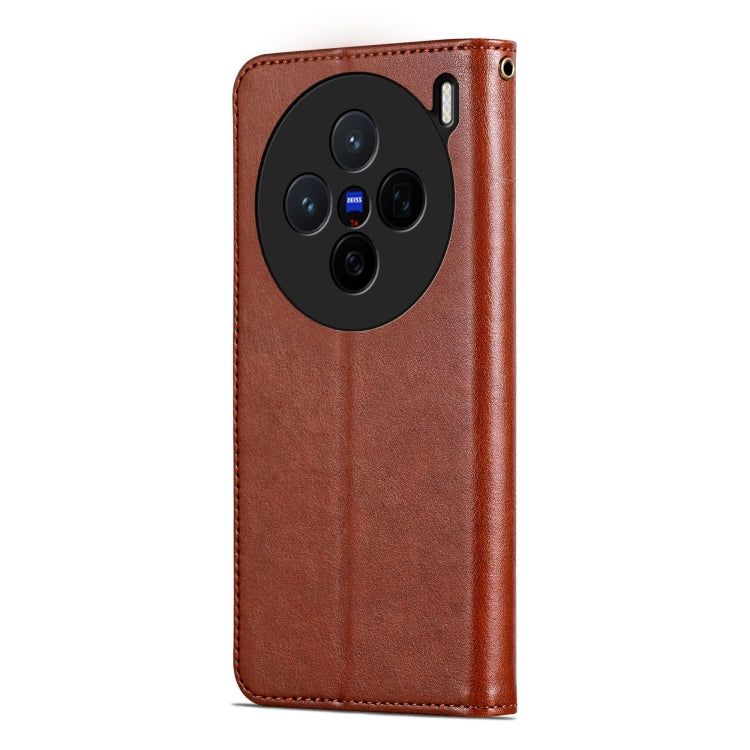 For vivo X200 AZNS Sheepskin Texture Flip Leather Phone Case