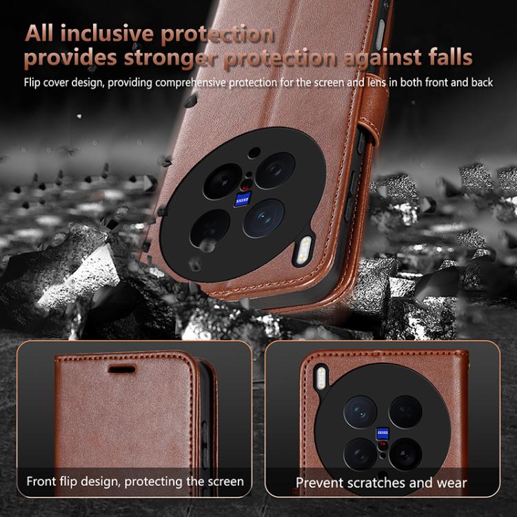 For vivo X200 Ultra AZNS Sheepskin Texture Flip Leather Phone Case
