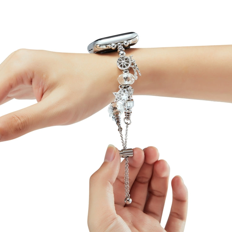 Bead Bracelet Metal Watch Band For Apple Watch Series 10 46mm