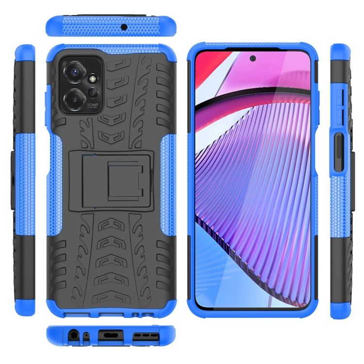 For Motorola Moto G Power 5G 2023 Tire Texture TPU + PC Phone Case with Holder