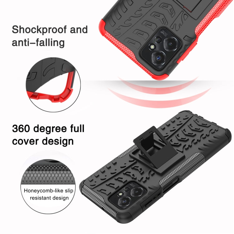 For Motorola Moto G Power 5G 2023 Tire Texture TPU + PC Phone Case with Holder
