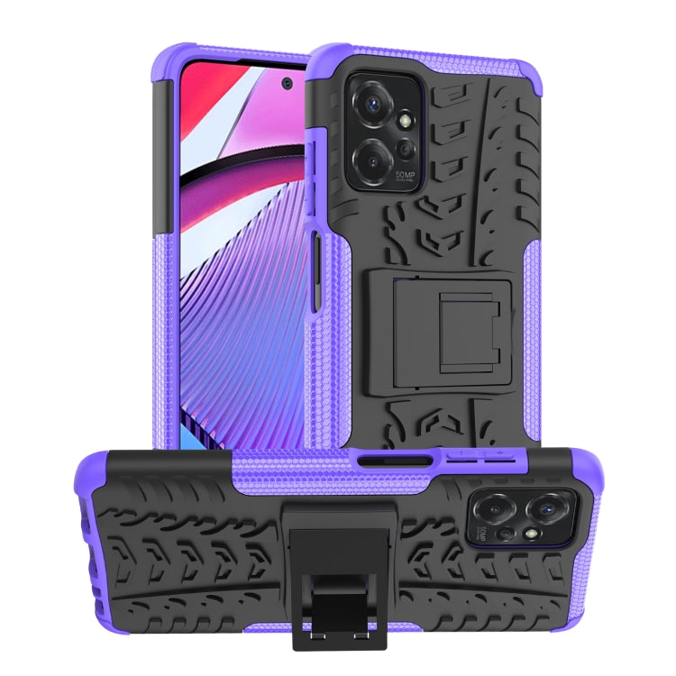 For Motorola Moto G Power 5G 2023 Tire Texture TPU + PC Phone Case with Holder