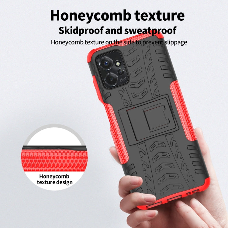 For Motorola Moto G Power 5G 2023 Tire Texture TPU + PC Phone Case with Holder