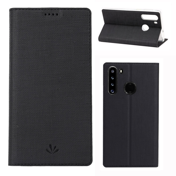 For Samsung Galaxy A21 ViLi DMX-54 Shockproof TPU + PU Leather Magnetic Attraction Horizontal Flip Protective Case with Card Slots & Holder