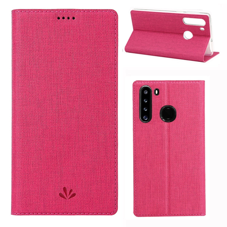 For Samsung Galaxy A21 ViLi DMX-54 Shockproof TPU + PU Leather Magnetic Attraction Horizontal Flip Protective Case with Card Slots & Holder