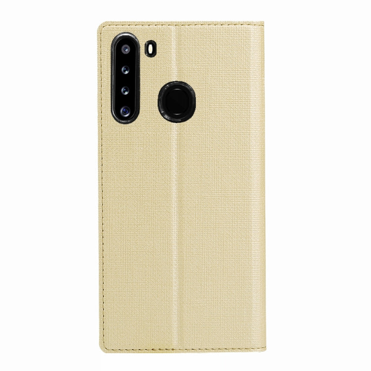 For Samsung Galaxy A21 ViLi DMX-54 Shockproof TPU + PU Leather Magnetic Attraction Horizontal Flip Protective Case with Card Slots & Holder