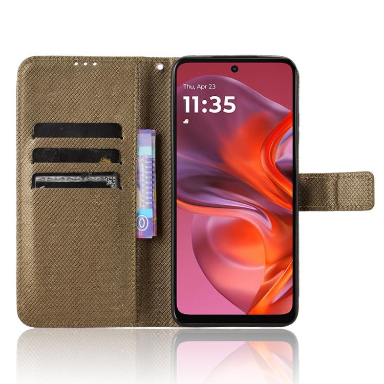 For Motorola Moto G05 4G / E15 4G Diamond Texture Leather Phone Case