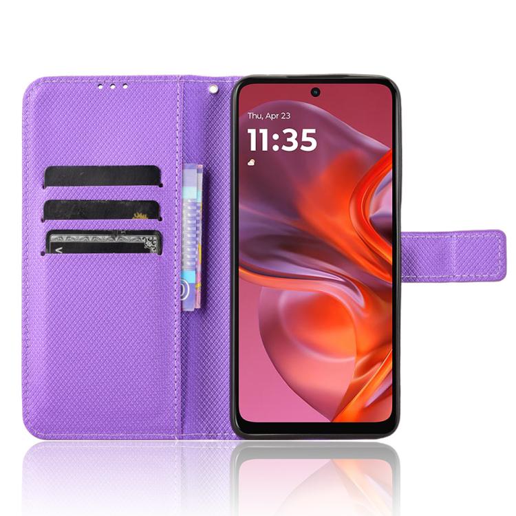 For Motorola Moto G05 4G / E15 4G Diamond Texture Leather Phone Case