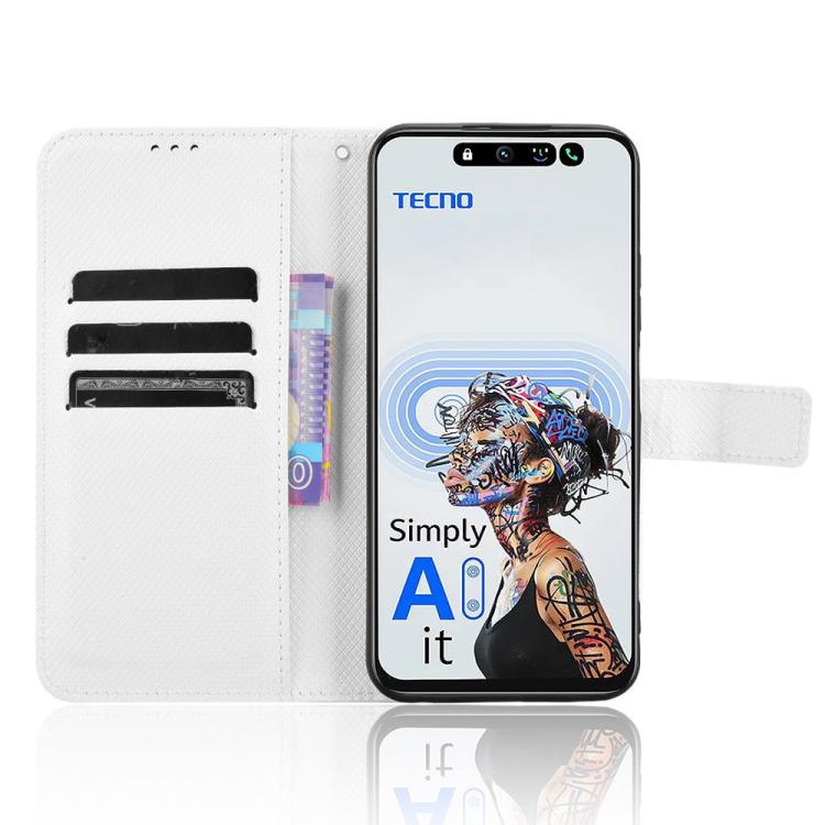For Tecno Pova 6 Neo 5G / Spark 30 5G Diamond Texture Leather Phone Case