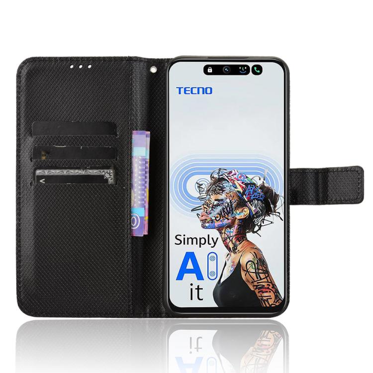 For Tecno Pova 6 Neo 5G / Spark 30 5G Diamond Texture Leather Phone Case