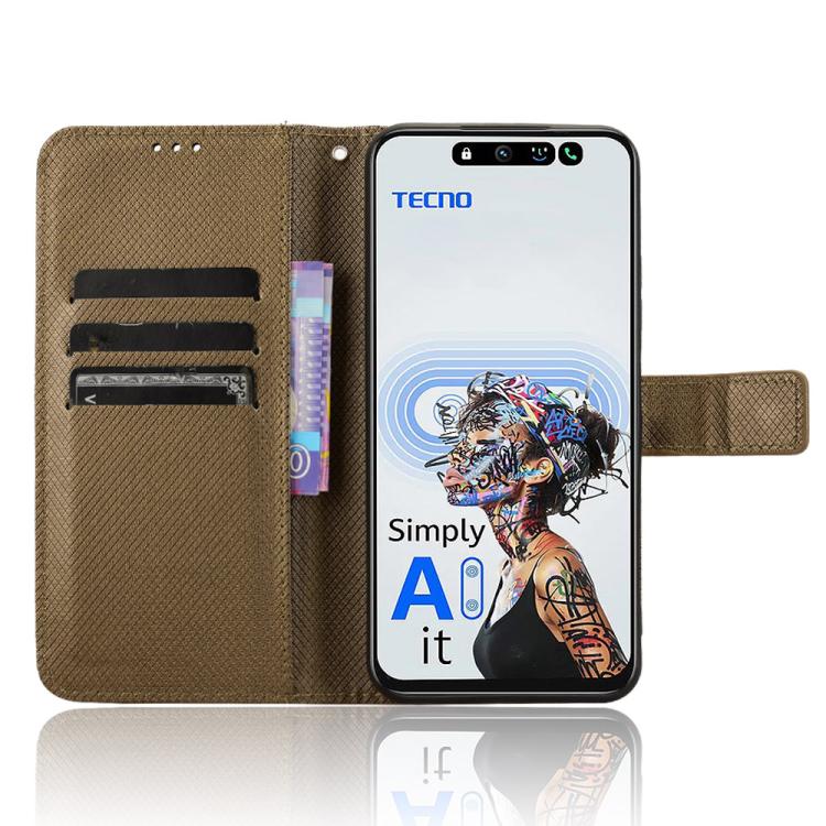 For Tecno Pova 6 Neo 5G / Spark 30 5G Diamond Texture Leather Phone Case