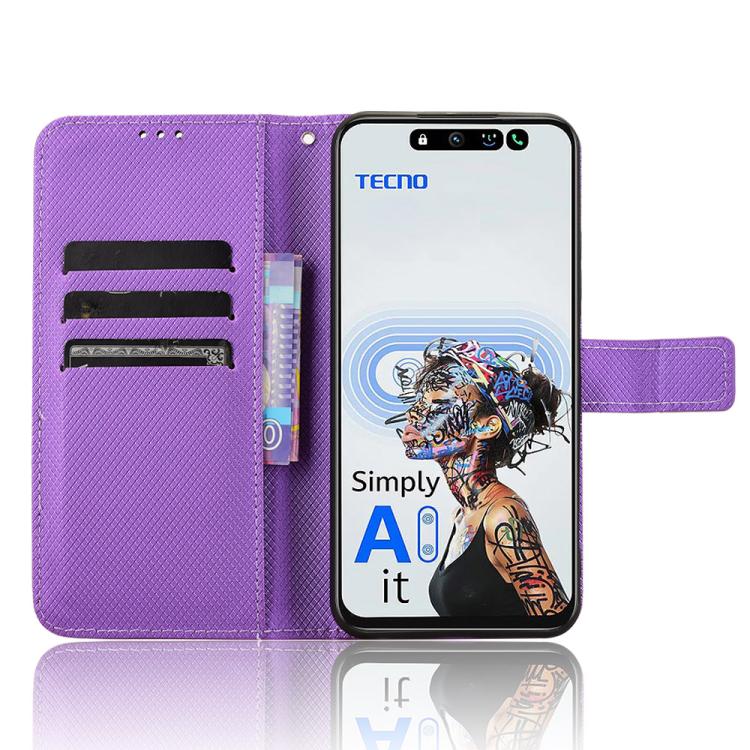 For Tecno Pova 6 Neo 5G / Spark 30 5G Diamond Texture Leather Phone Case