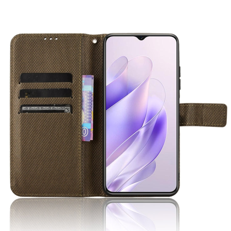For Oukitel C37 Diamond Texture Leather Phone Case