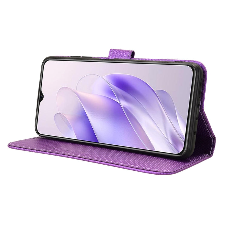 For Oukitel C37 Diamond Texture Leather Phone Case