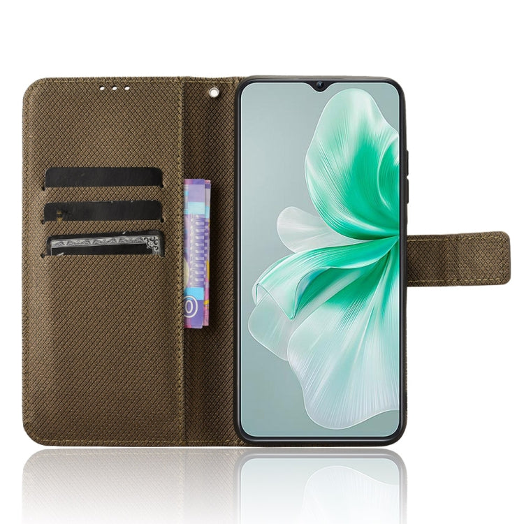 For Oukitel C38 Diamond Texture Leather Phone Case