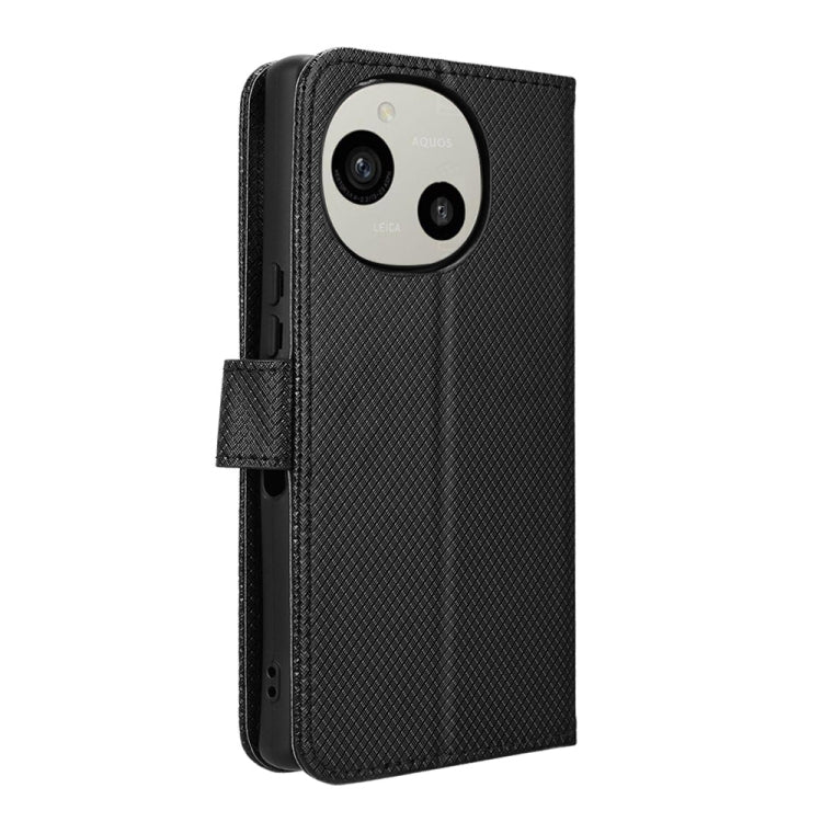 For Sharp Aquos R9 Diamond Texture Leather Phone Case