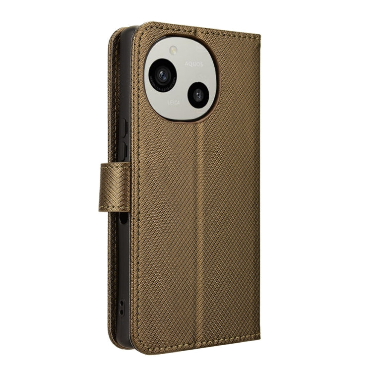 For Sharp Aquos R9 Diamond Texture Leather Phone Case