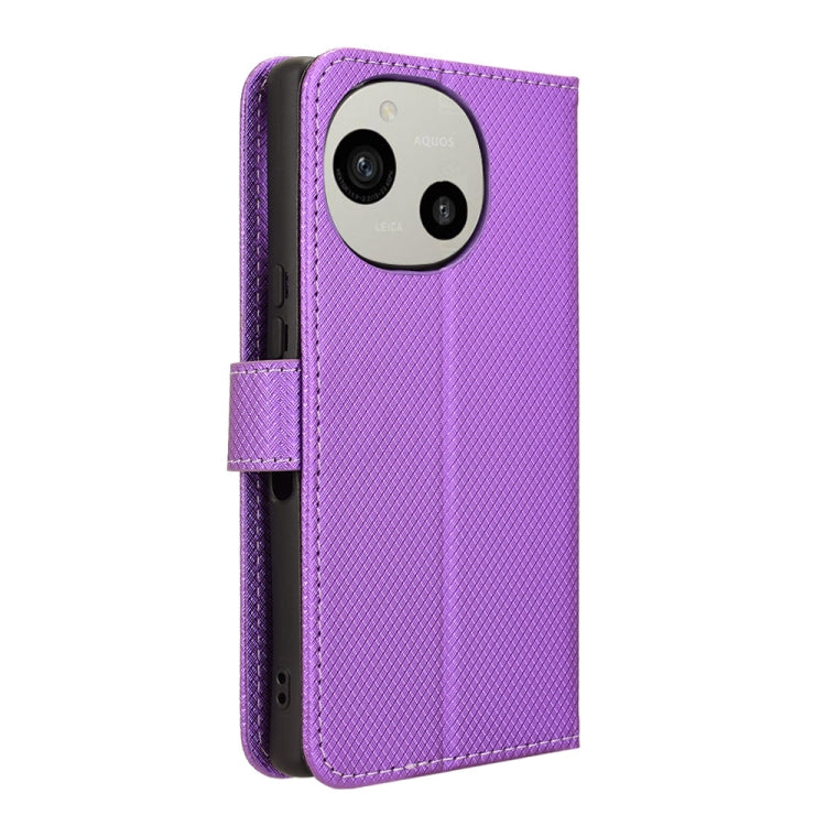 For Sharp Aquos R9 Diamond Texture Leather Phone Case