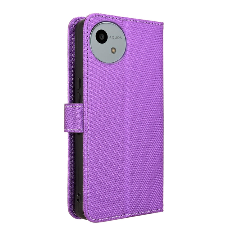 For Sharp Aquos wish4 Diamond Texture Leather Phone Case