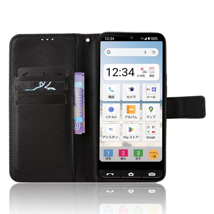 For Sharp Basio Active3 Diamond Texture Leather Phone Case