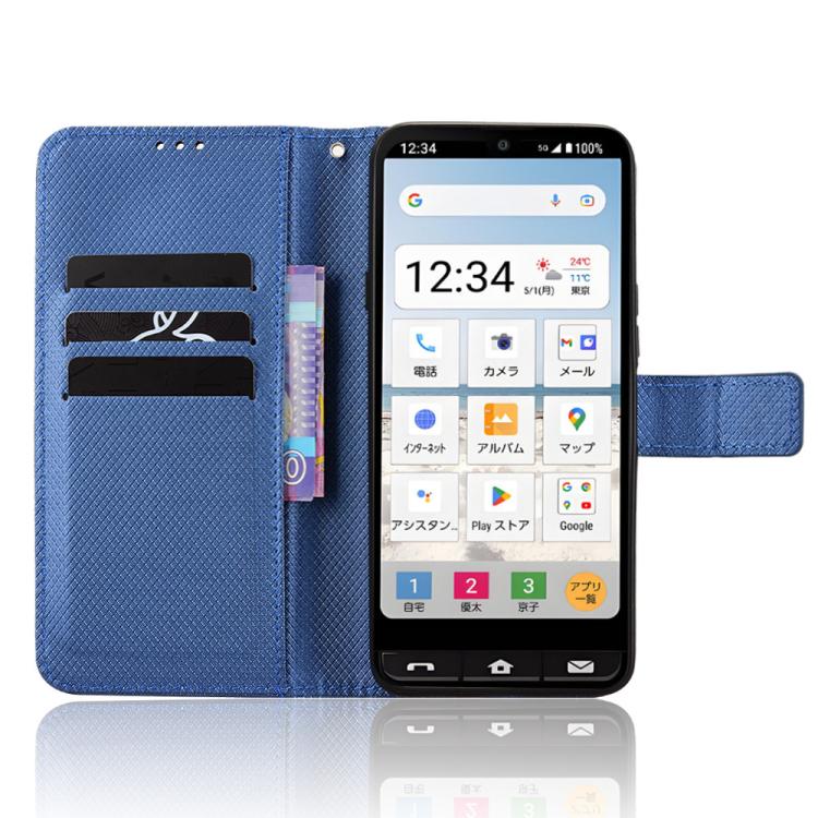 For Sharp Basio Active3 Diamond Texture Leather Phone Case