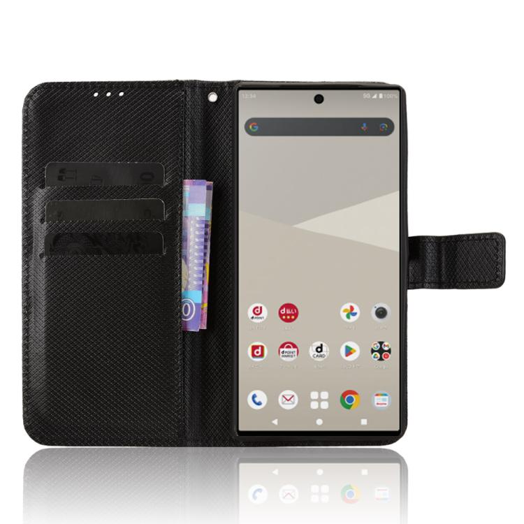 For Sharp Aquos R10 Diamond Texture Leather Phone Case