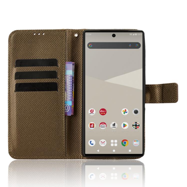 For Sharp Aquos R10 Diamond Texture Leather Phone Case
