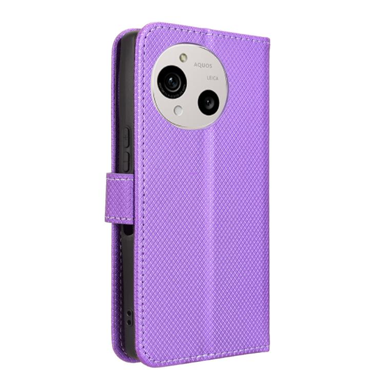 For Sharp Aquos R10 Diamond Texture Leather Phone Case