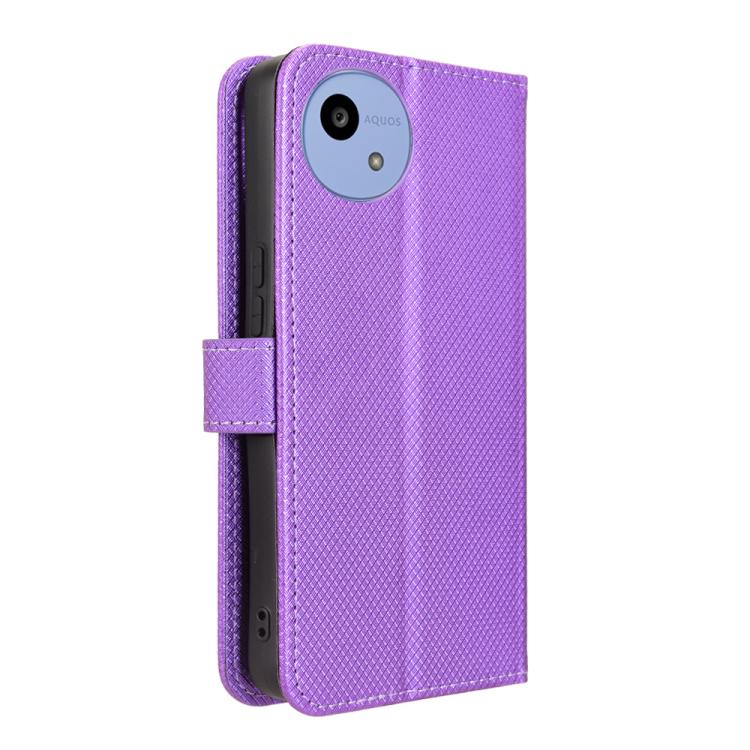 For Sharp Aquos wish5 Diamond Texture Leather Phone Case