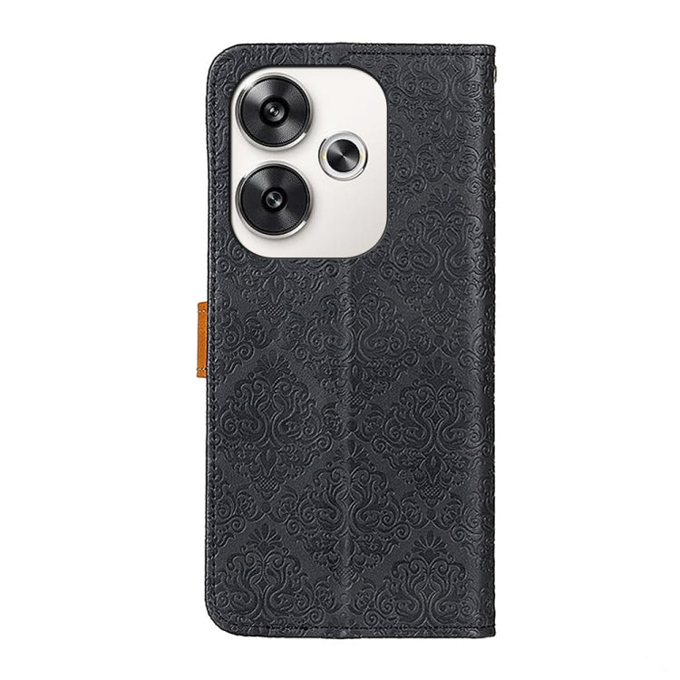 For Xiaomi Poco F6 / Redmi Turbo 3 European Floral Embossed Leather Phone Case
