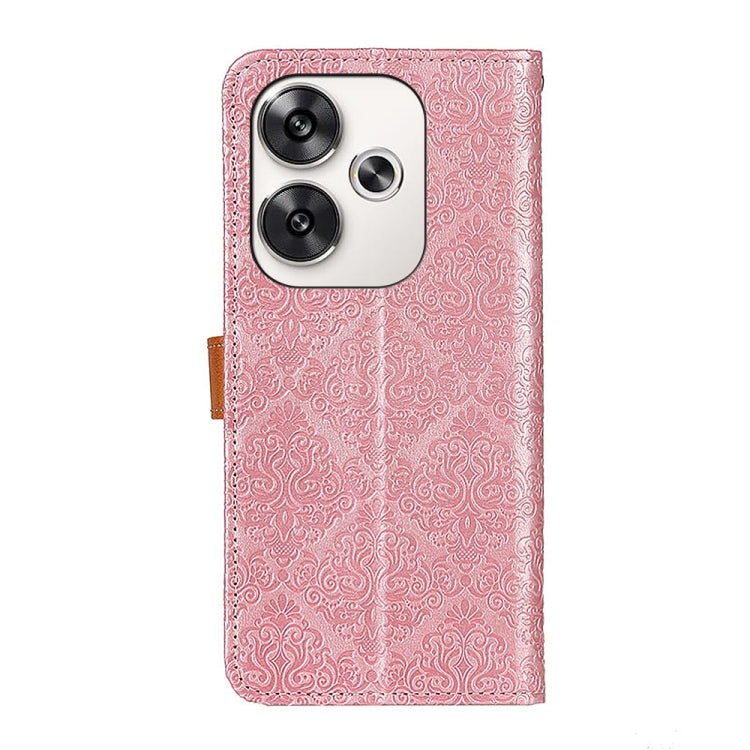 For Xiaomi Poco F6 / Redmi Turbo 3 European Floral Embossed Leather Phone Case