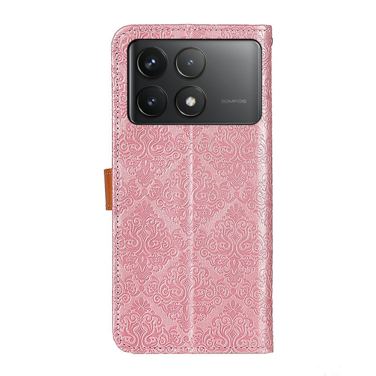 For Xiaomi Poco F6 Pro European Floral Embossed Leather Phone Case