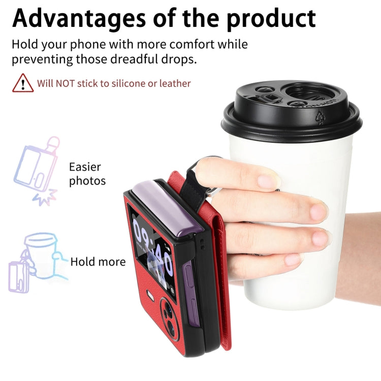 For vivo X Flip Litchi Texture Card Bag Shockproof Phone Case with Ring Holder / Film