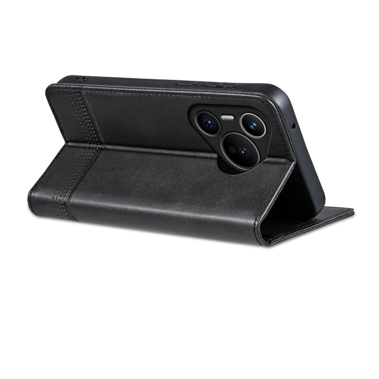 For Huawei Pura 70 Fine Hole AZNS Magnetic Calf Texture Flip Leather Phone Case