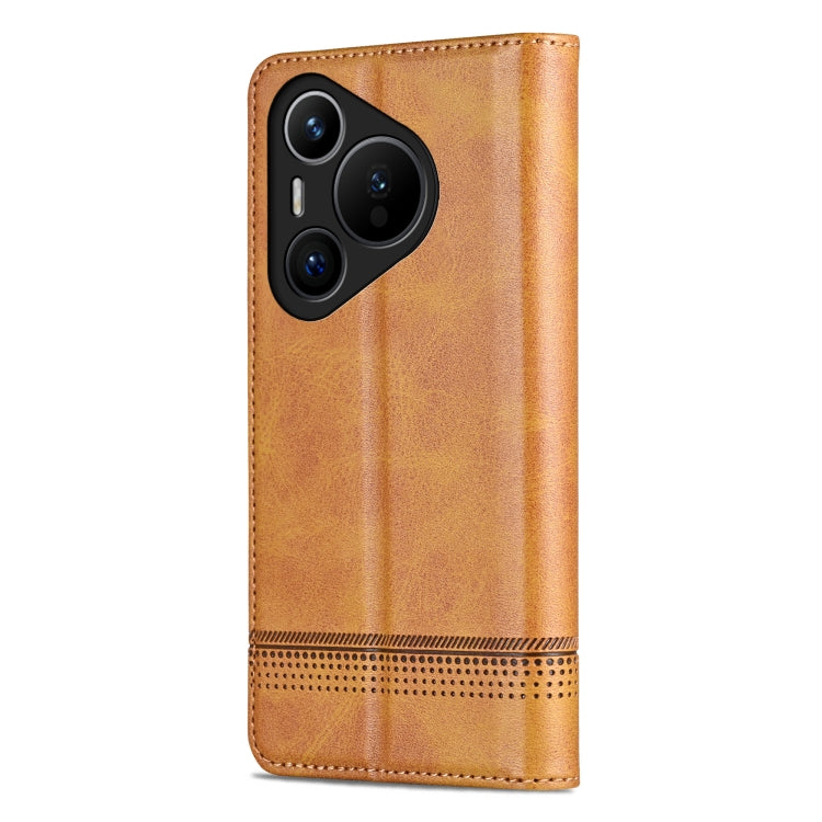 For Huawei Pura 70 Fine Hole AZNS Magnetic Calf Texture Flip Leather Phone Case