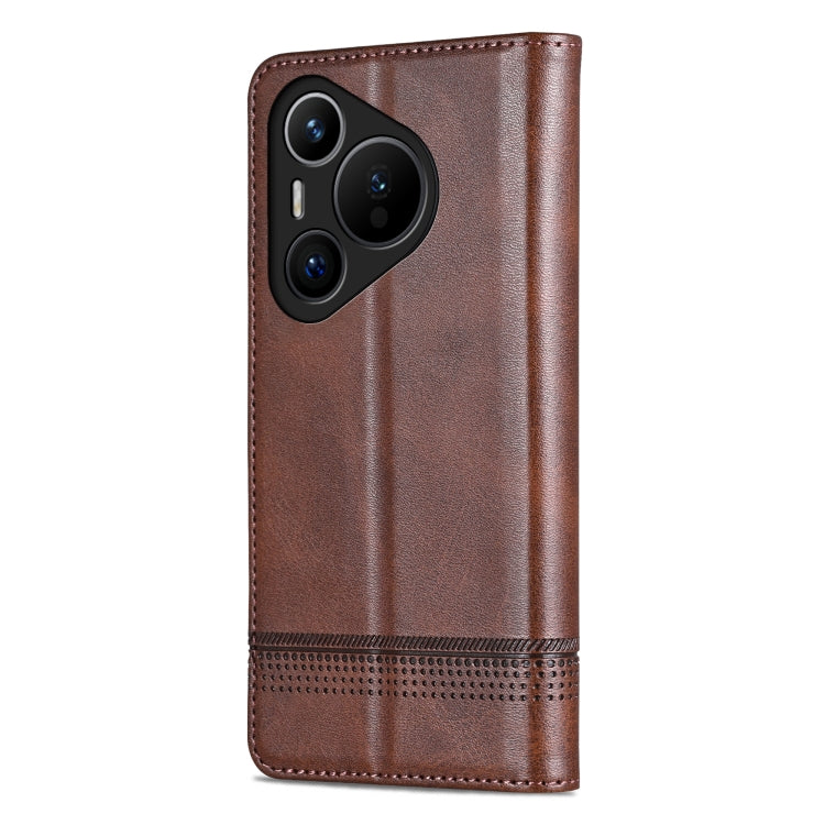 For Huawei Pura 70 Fine Hole AZNS Magnetic Calf Texture Flip Leather Phone Case