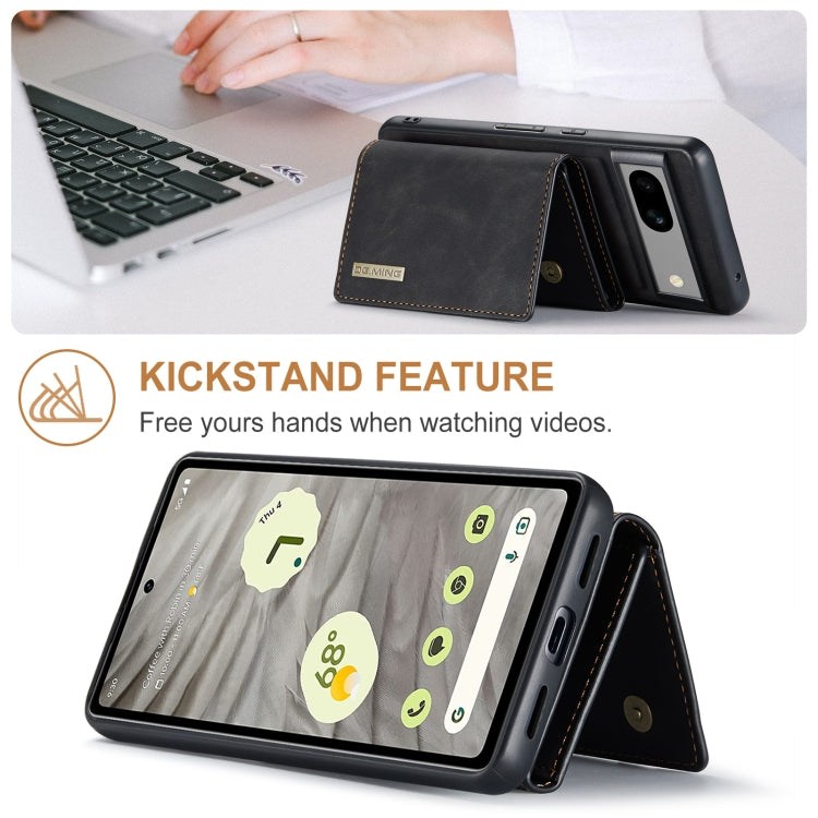 For Google Pixel 7A DG.MING M1 Series 3-Fold Multi Card Wallet Phone Case